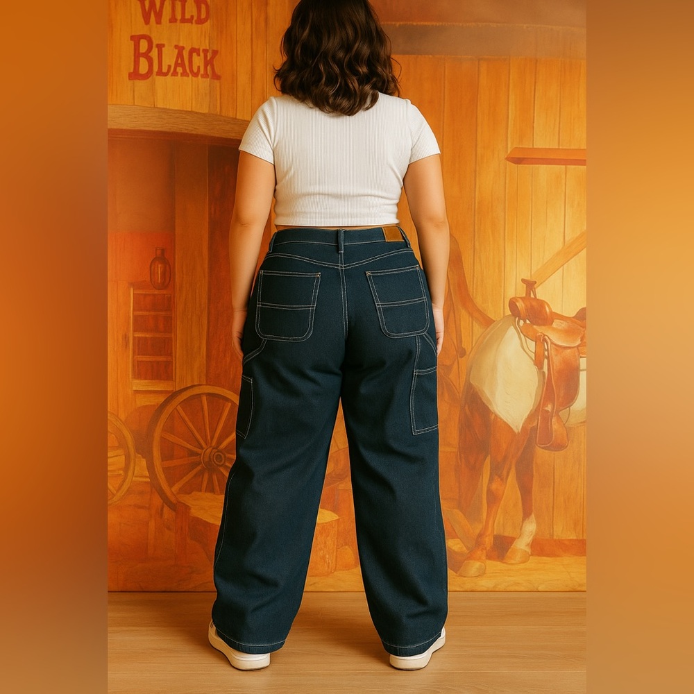 Bronze Work Wear Carpenter Jeans – Size M – Cropped Hem